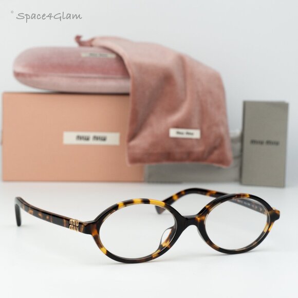 Miu Miu Women Sunglasses Havana Clear Blue Light Filter MU04ZSF VAU08N BRAND NEW - Picture 1 of 12